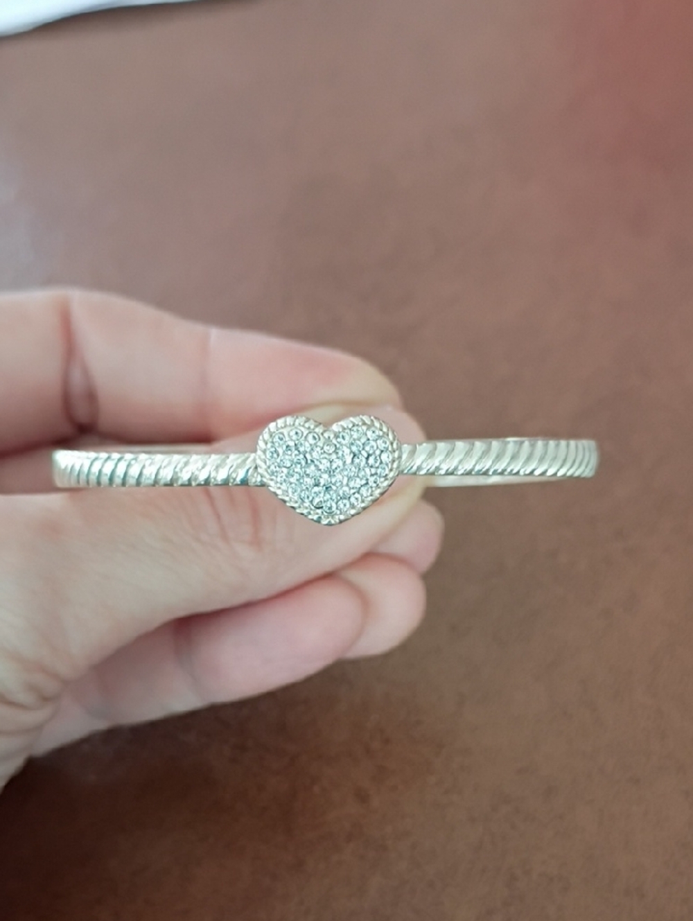 Brighton Celestia Heart Hinged Silver Bangle - Picture 7 of 7